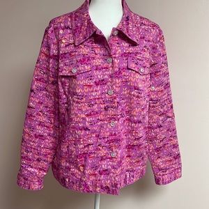 REDD lightweight spring jacket pinks and peach Sz 16 EUC